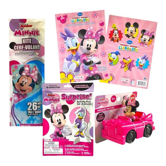 Minnie Mouse Gift Basket for Girl | Coloring Book, Toy Car, Kite, Art Set & More - Picture 2 of 10